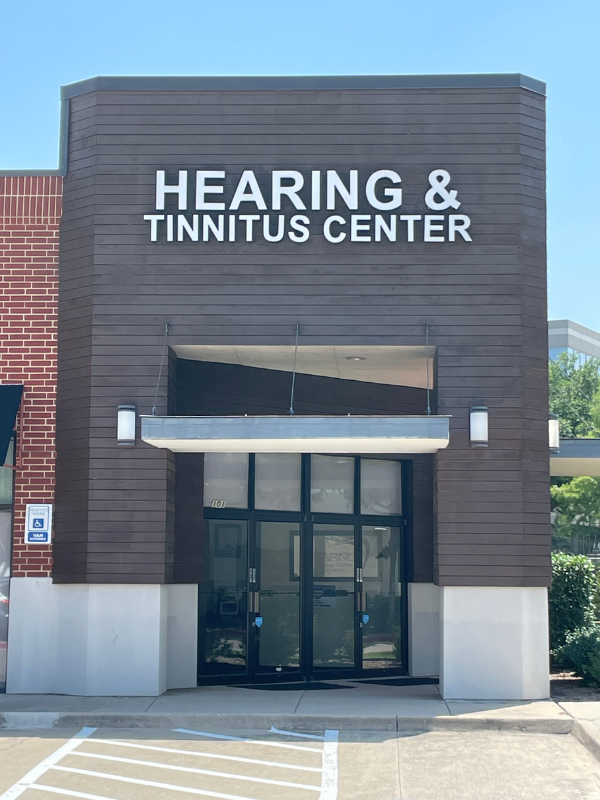 The front entrance of the Hearing And Tinnitus Center of Dallas Fort Worth
